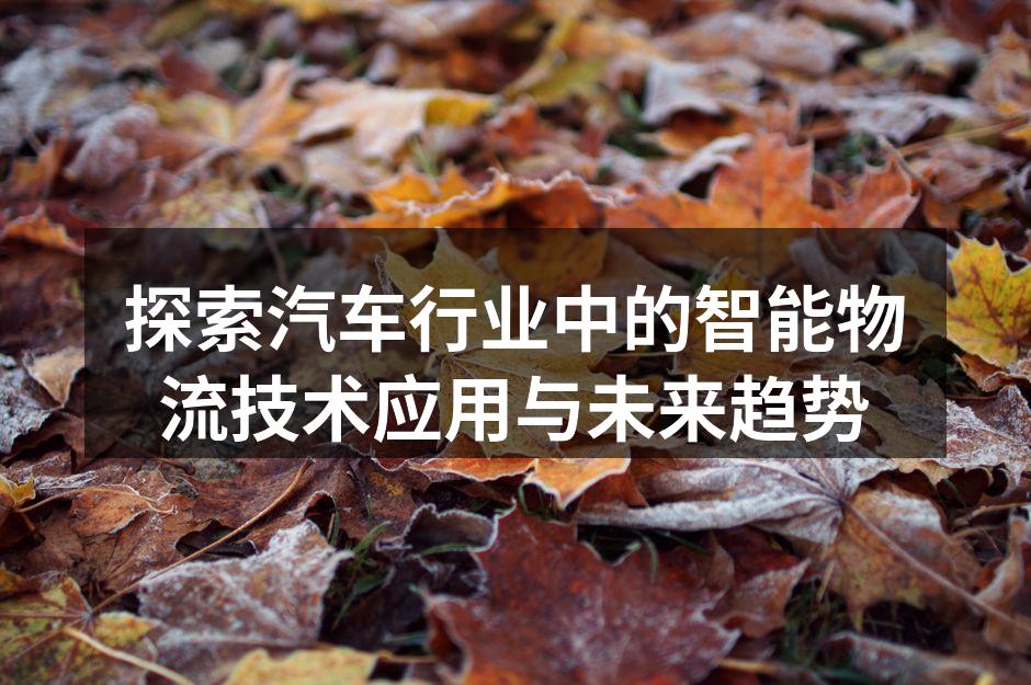 智能物流技术在汽车行业的应用